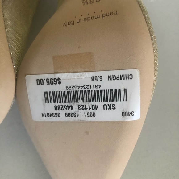 NIB $695 MANOLO BLAHNIK BB  Stiletto Pumps in Champagne - size 36.5! - Picture 8 of 14
